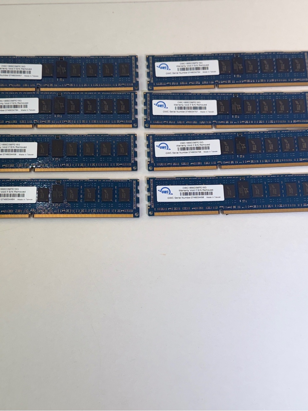 OWC 128GB (8x16GB) DDR3 1866MHz ECC Reg. RAM Mac Pro Late 2013 Kit, Used Good